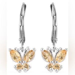 Brazilian Citrine Butterfly Earrings